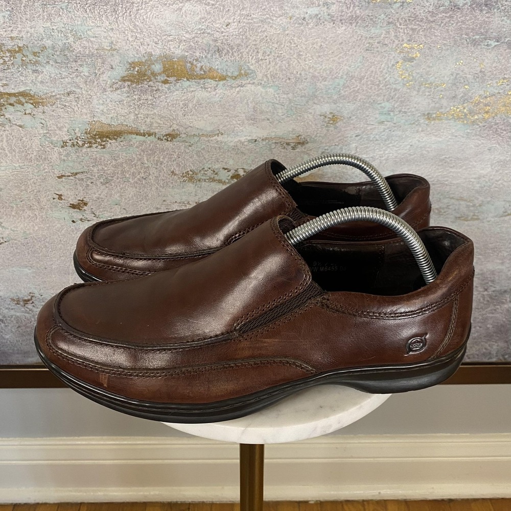 Born Shoes Mens Size 9.5 Brown Leather Slip On Casual Comfort Loafers M6455